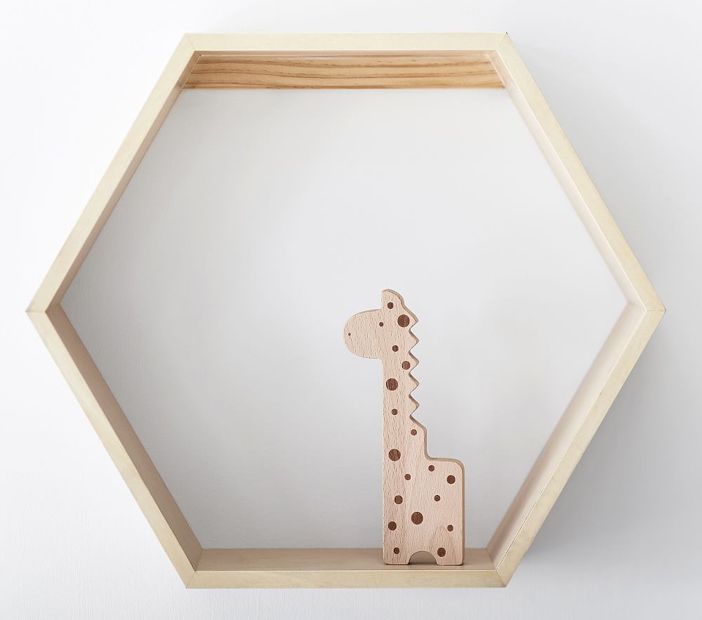 Hexagon Natural Wall Shelves